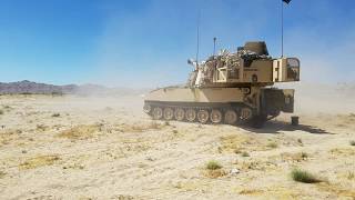Two rounds downrange. 161FA live fire range, NTC, Ft Irwin, Ca