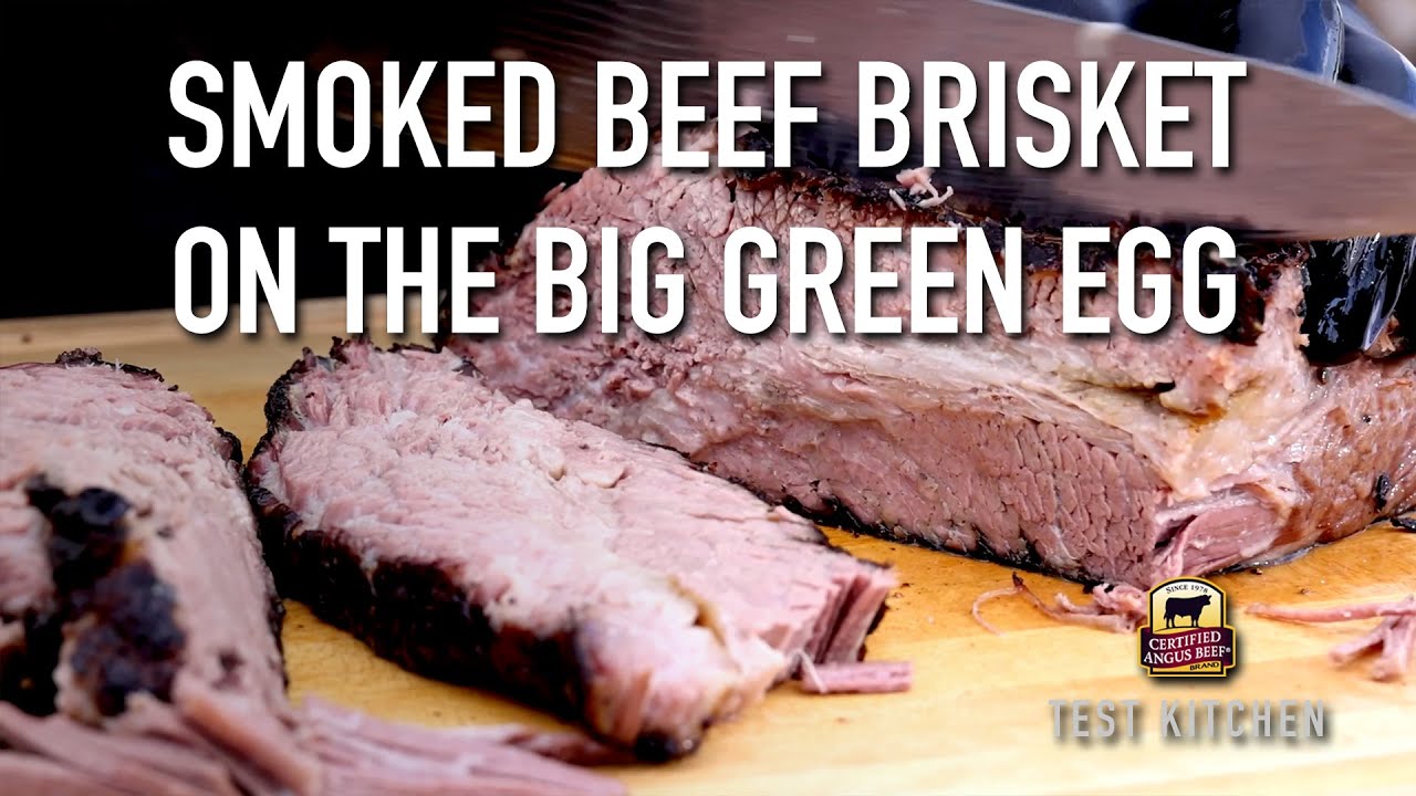 Smoked Beef Brisket on the Big Green Egg - YouTube