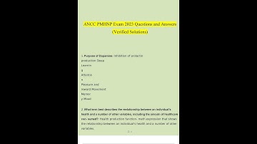 ANCC PMHNP Exam 2023 Questions and Answers Verified Solutions