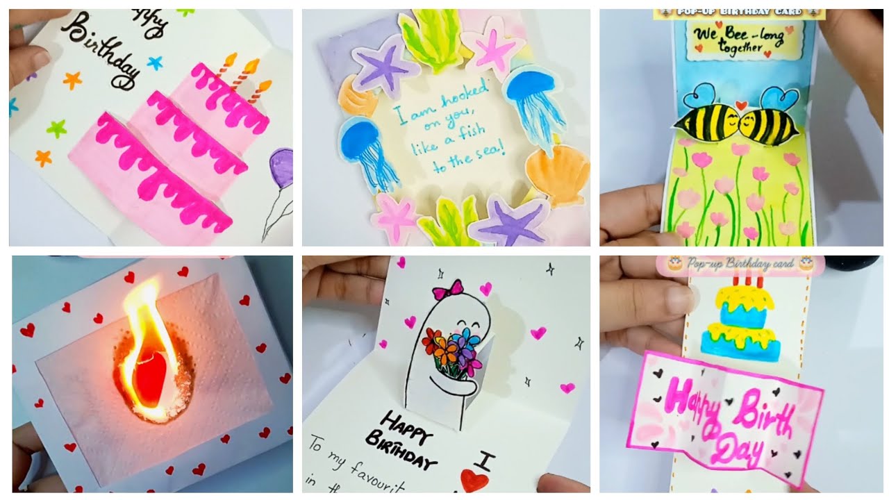 CUTE Handmade Birthday card || DIY Cute Birthday card ideas || Pop-up ...