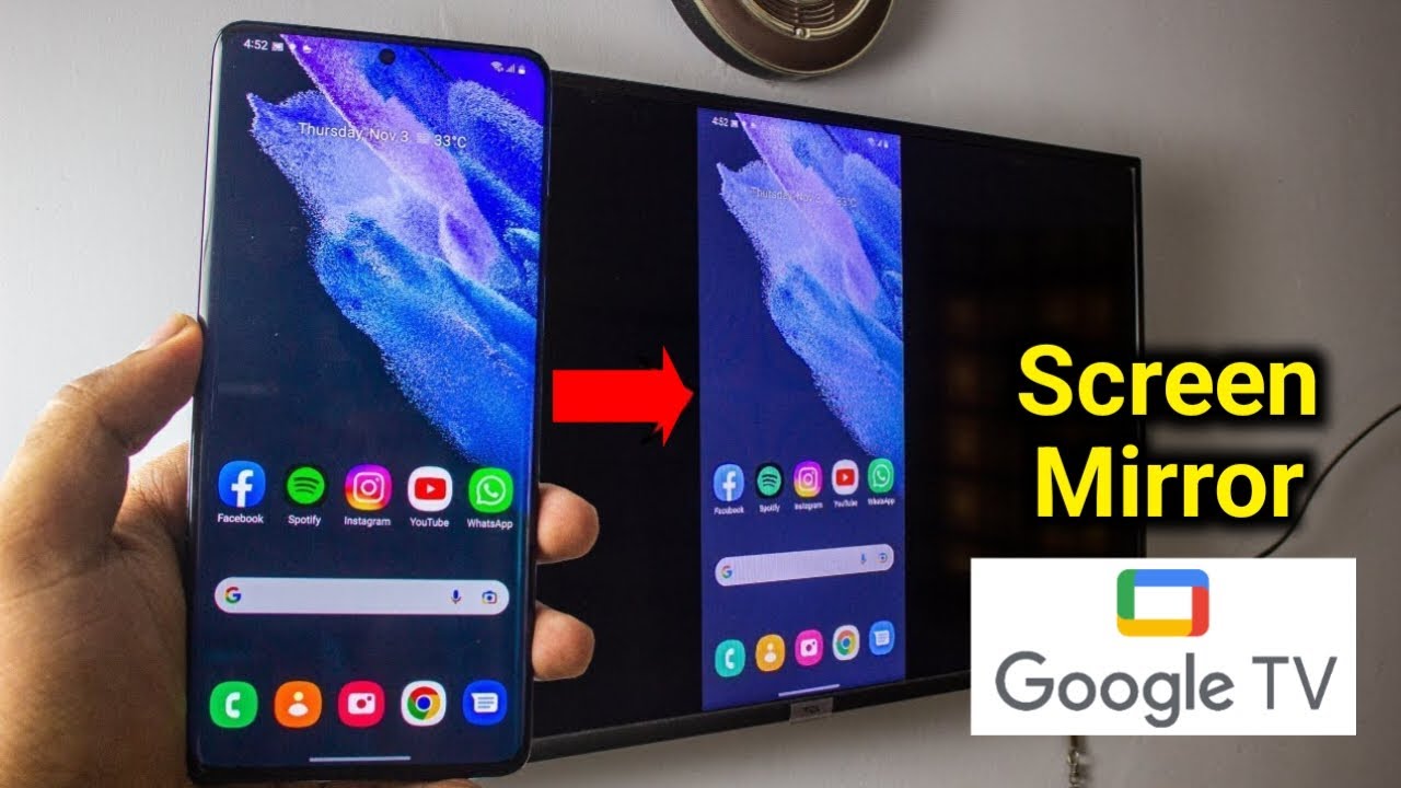 How to Screen Mirror Android Phone Google TV - YouTube