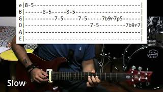 Fast 2 note per string pentatonic descending BLUES / ROCK lick with TABS