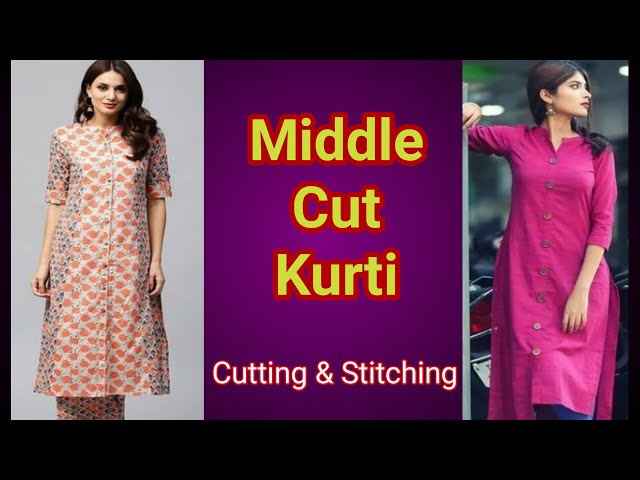 Gorgeous front cut kurti designs || Middle slit kurti styling ideas -  YouTube