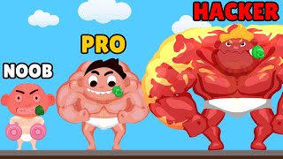 NOOB vs PRO vs HACKER in Muscle Boy screenshot 2