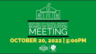 BCSD | 10/20/2022 BOE Meeting