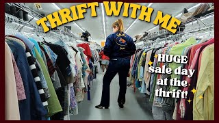 Thrifting A Huge 50% Off Sale Day Come Thrift With Me Style Vintage Clothing