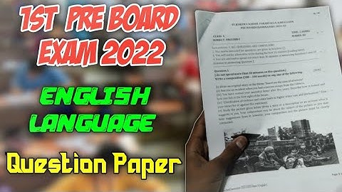 ICSE | Class 10 | English Language | Question Paper 2022 - 2023 | 1st Pre Board Examination
