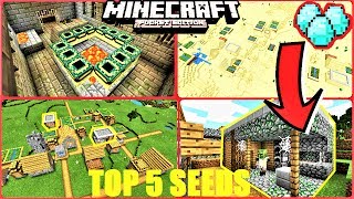 Top 5 INSANE Seeds For Minecraft PE ! END PORTALS, MESA VILLAGE, DIAMONDS & MORE ! | MCPE 1.1