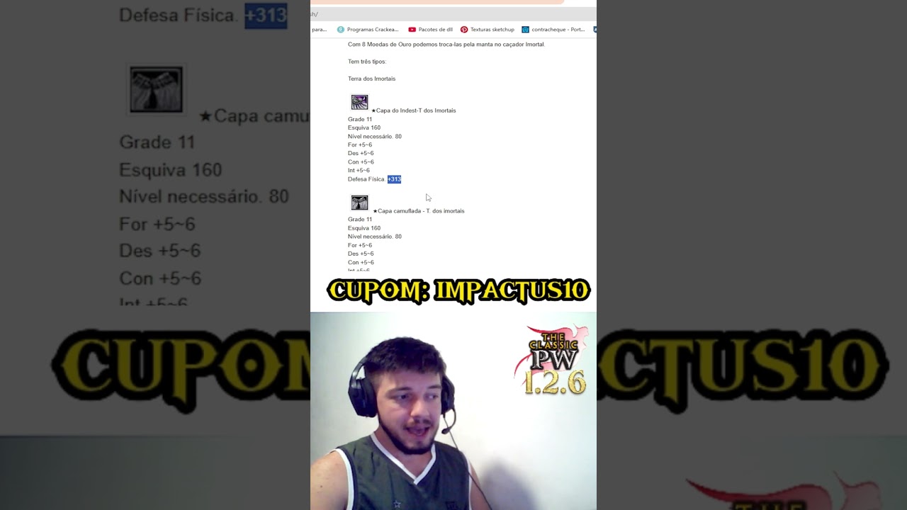 Equipamentos secretos nas Rush The classic PW 1.2.6