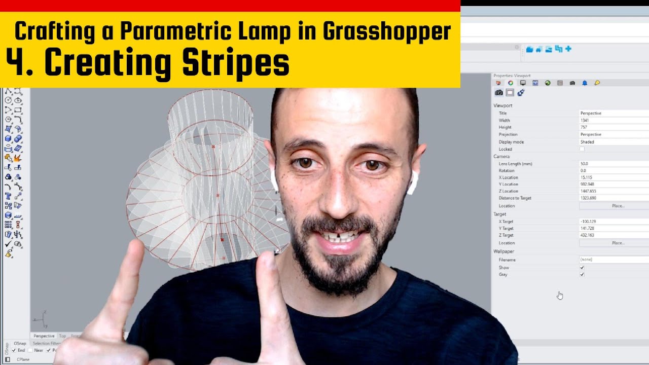4- Stripe Design in Parametric Lamp #grasshoppertutorial #DesignStripes ...