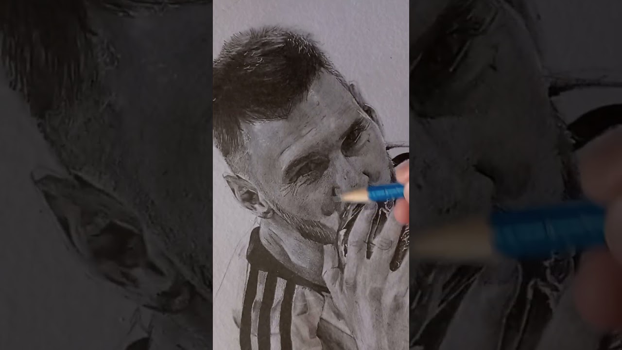 Drawing the GOAT: Lionel Messi portrait