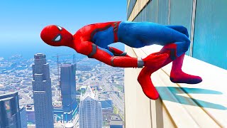 GTA 5 Spiderman Crazy Ragdolls Compilation #2 (Spider-Man Jumps\/Falls)