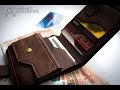 Кожаный кошелёк мужской (из кожи трёх видов), mens leather wallet,  handmade.