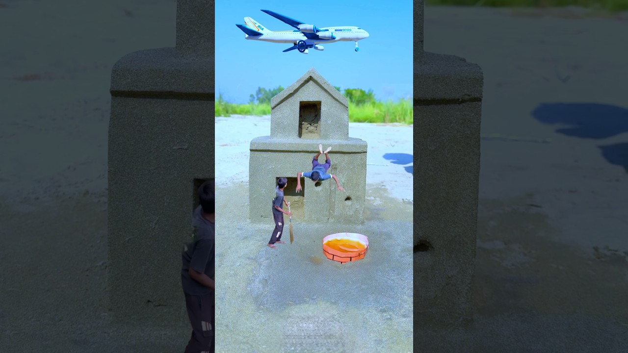 Crazy funny aeroplane with jhadu with videography  