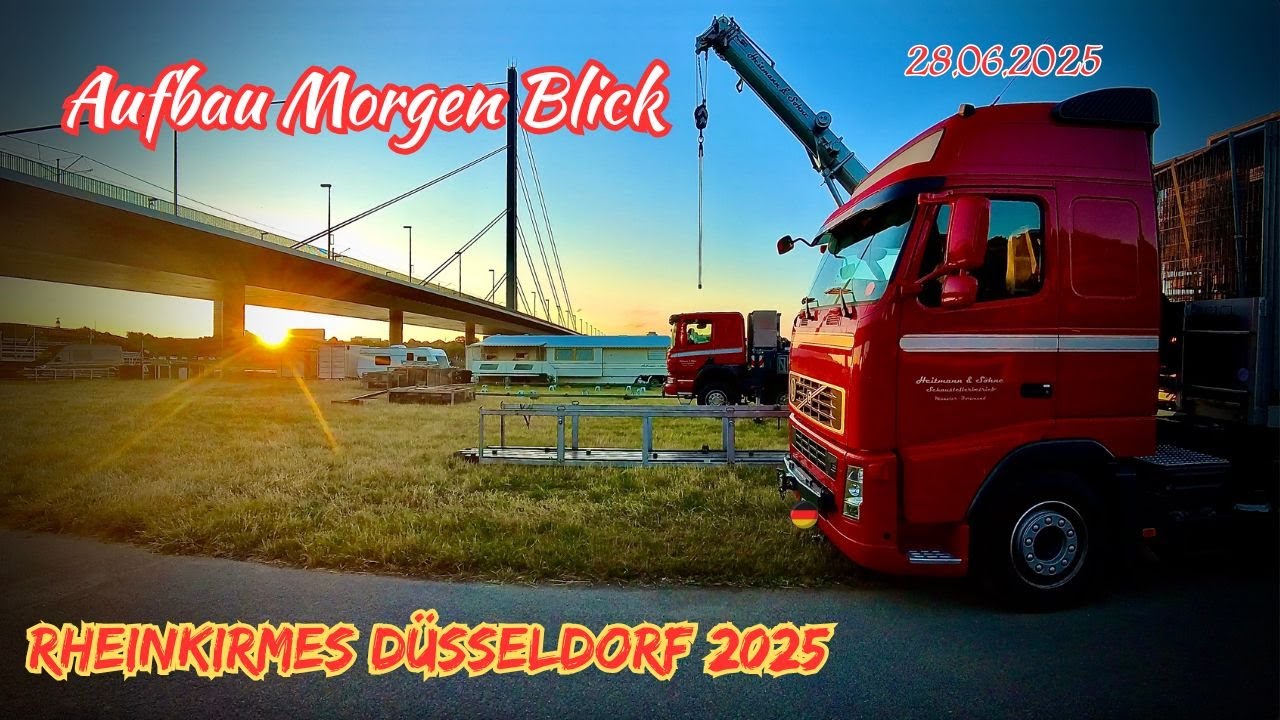 Rheinkirmes Düsseldorf 2025 um 05:00 Uhr im Morgengrauen🌄Magische Stimmung vor Sonnenaufgang Walking