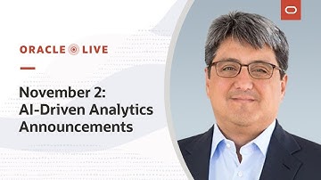 Upcoming Oracle Live: AI-driven analytics announcements on Nov 2