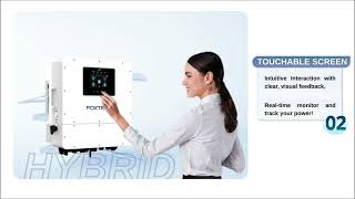 Foxtech Hybrid 6Kw 12Kw 16Kw Single Phase Solar Inverter Ip65 Built-In Wifi 2 Mppt Tracking