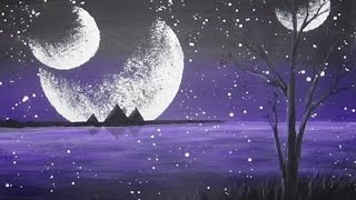 Acrylic Painting Mystical Moons Alien Planet #CACFantasyArt