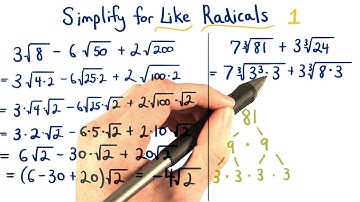 Simplify for Like Radicals 1 - Visualizing Algebra