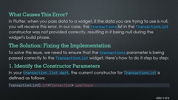 Resolving the NoSuchMethodError: Handling Null Values in Flutter