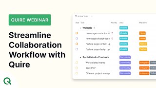 Quire Webinar: Streamline Workflow and Collaborate Effectively with Team Members using Quire