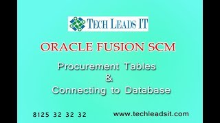 Oracle Fusion Procurement Tables & Database Connection  Online Training