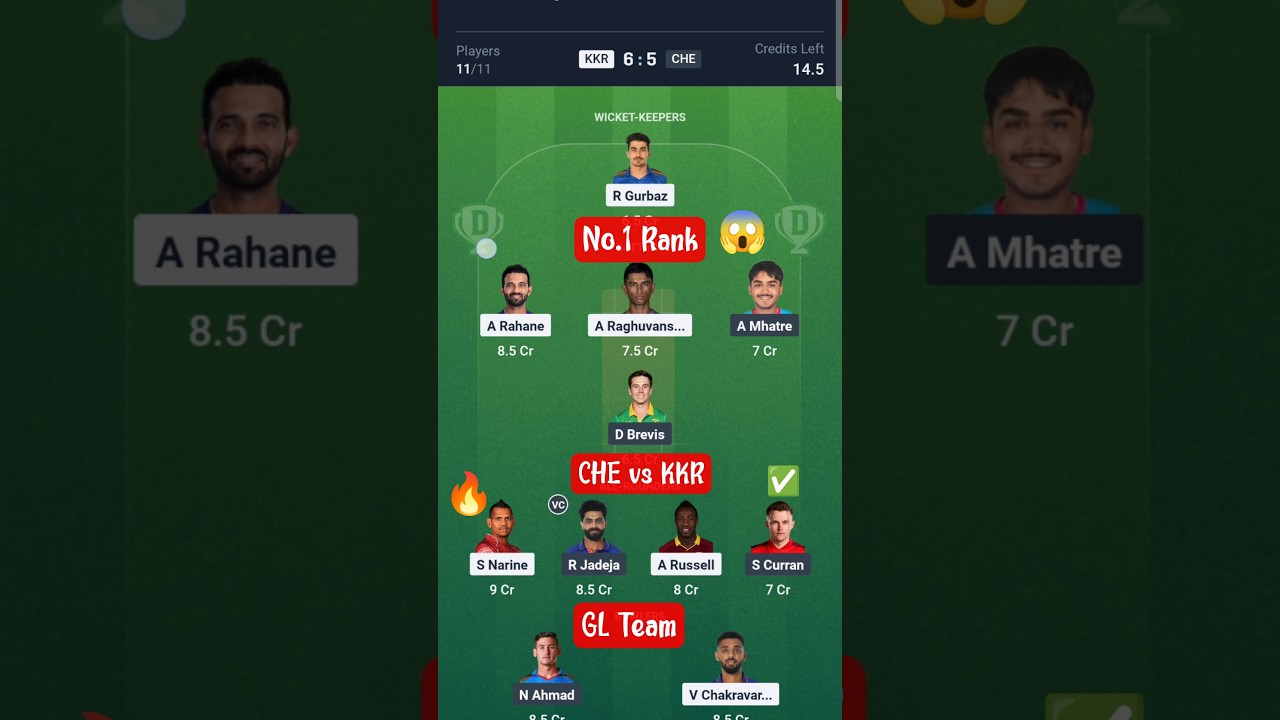 Che vs Kkr Dream11 Prediction 2025 | che vs kkr Dream11 prediction today | che vs kkr | kkr vs csk |