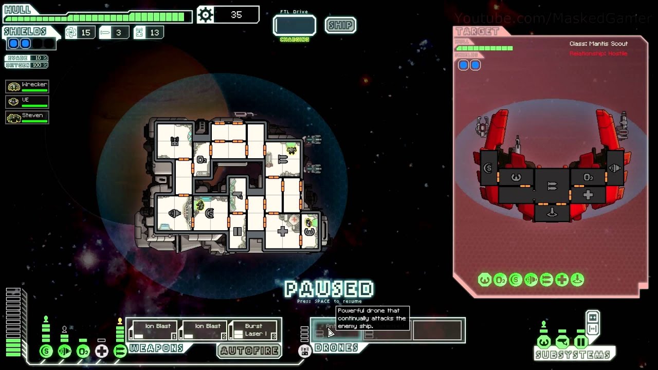 Ohm Longplays FTL - Engi Ship Full Game (No commentary / spoilers), Kickstarter Beta