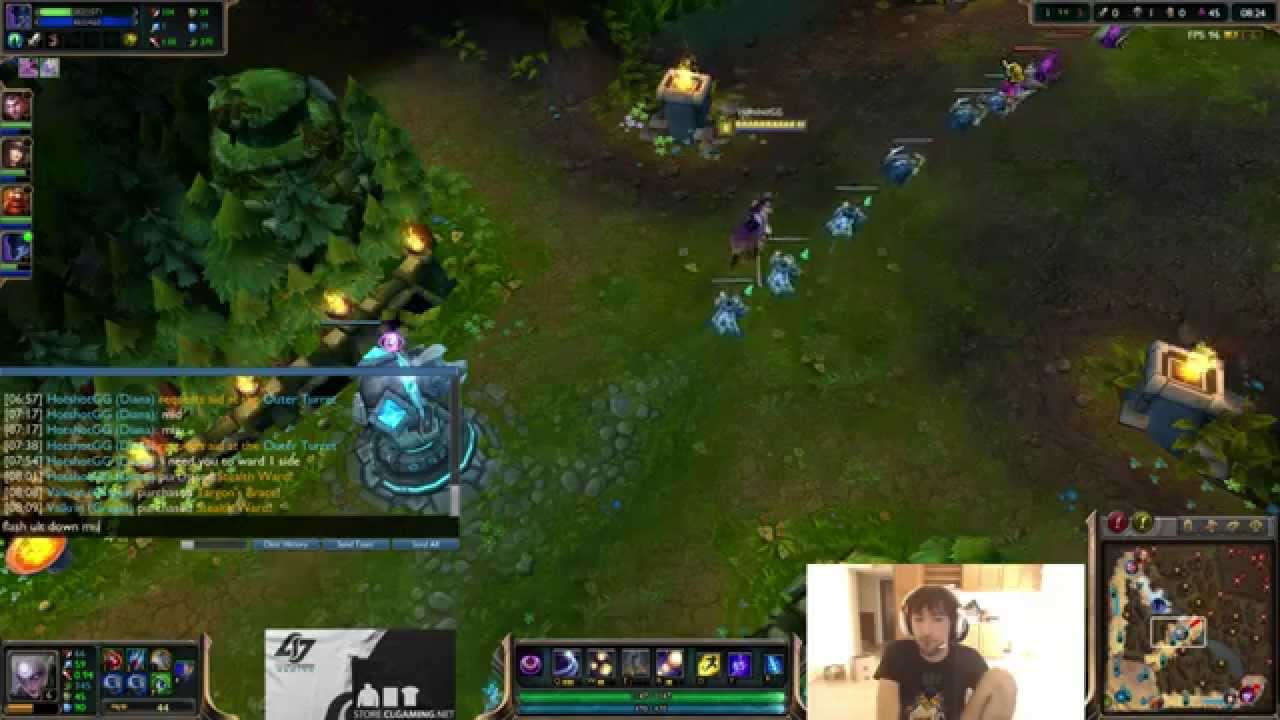 CLG HotshotGG vs moonway Diana vs Kayle (Challenger I)