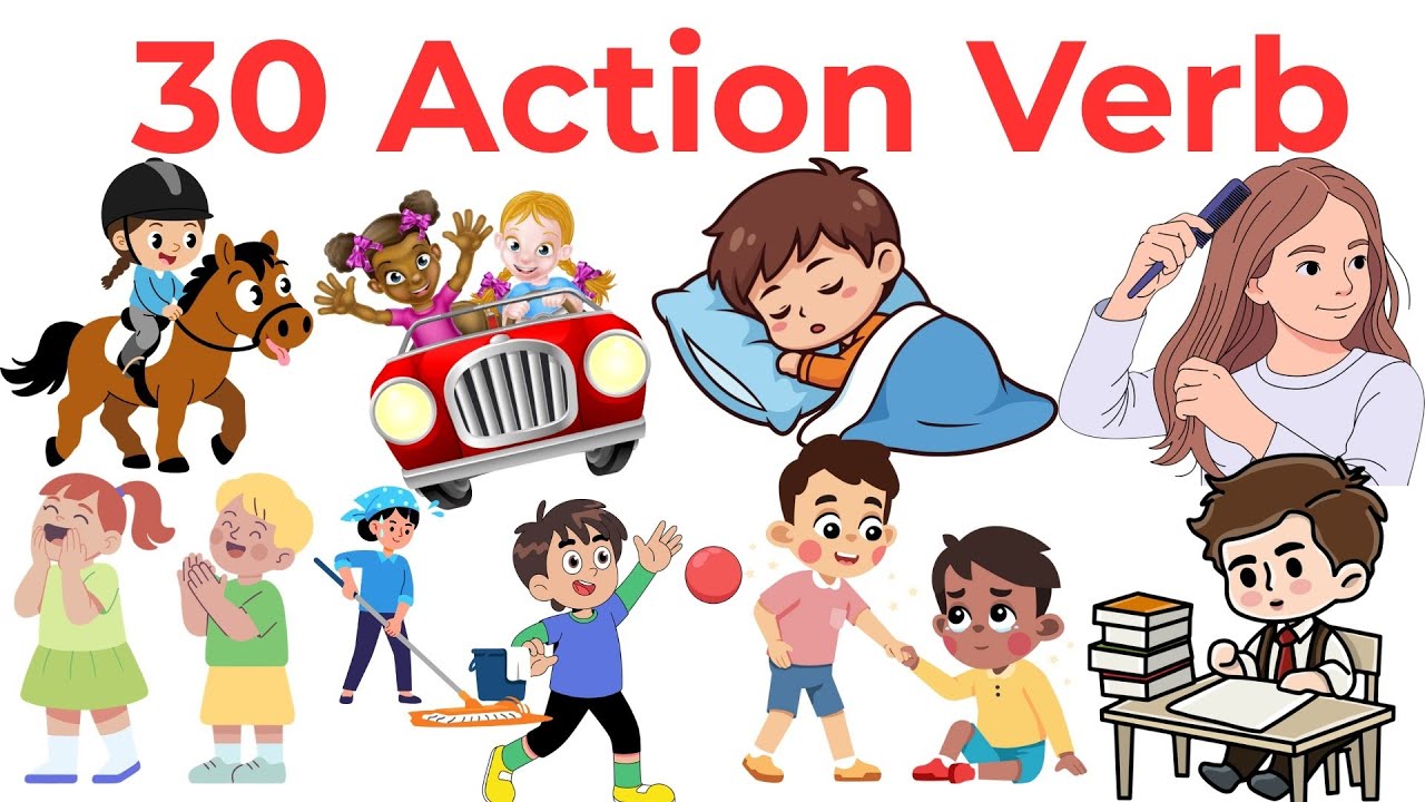 50 Action Verbs in English for Kids | Action Verbs - YouTube
