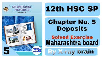 Deposits solved exercise | 12th Commerce Maharashtra board | New Syllabus 2020-21