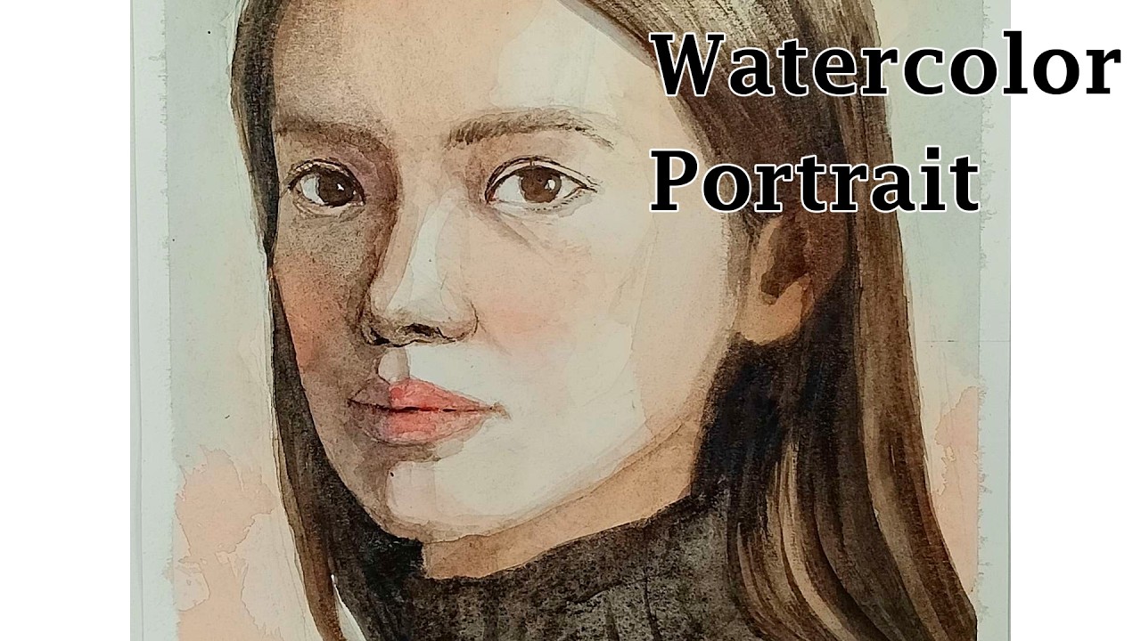 Watercolor portrait 女性の肖像画 水彩画 - YouTube