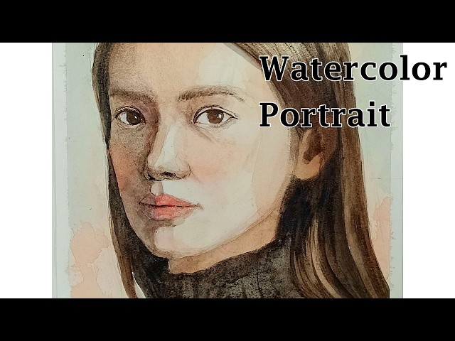 Maya Lasker 水彩画 女性肖像画 Watercolor portrait 女性の肖像画 水彩画 - YouTube