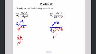 MATH 125 Integral Exponents - Putting it All Together Solutions