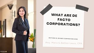 What are de facto corporations?