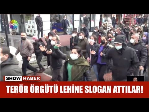 Terör örgütü lehine slogan attılar