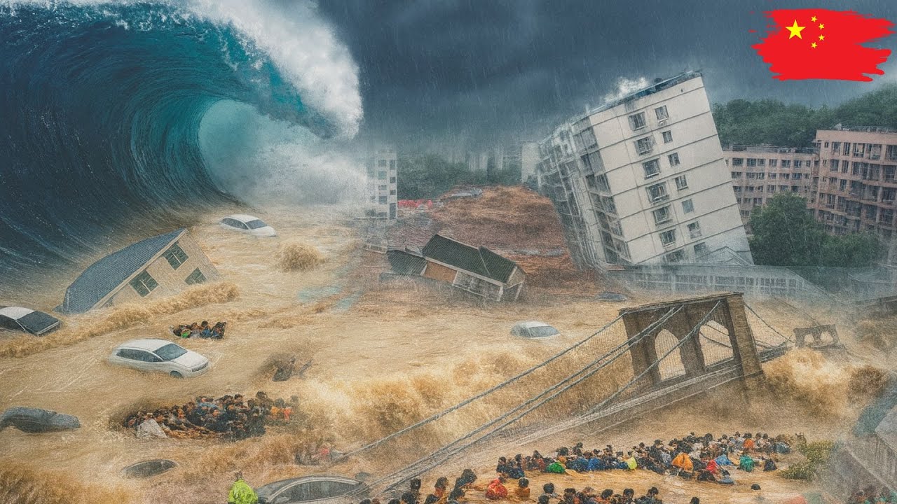 МЕГА-ЦУНАМИ: Катастрофические наводнения в Юннани, Китай — Улицы полностью затоплены