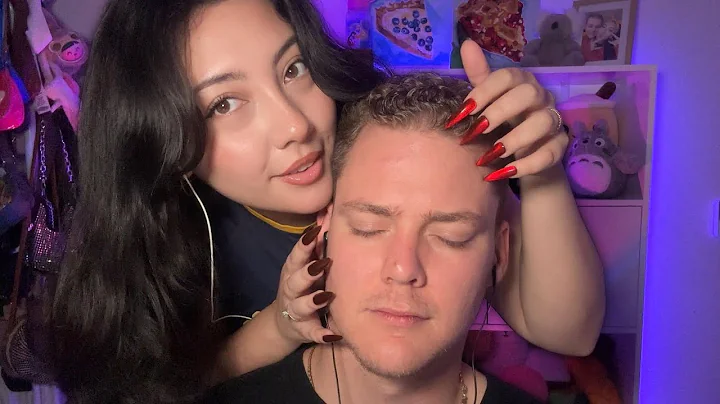 ASMR head scratching personal attention on my boyfriend
