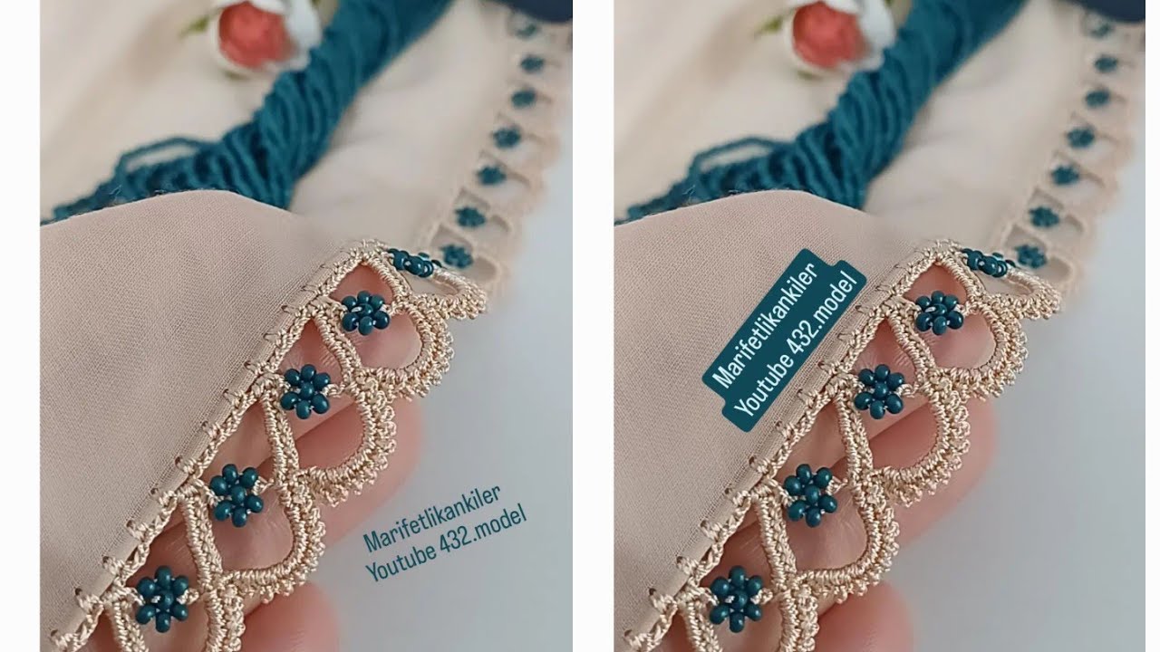 Tek sıralı boncuklu tığoyası aşırı güzellik içerir 🎉(432.model)