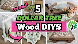 5 *AMAZING* Wood Decor Hacks | New RUSTIC DOLLAR TREE DIYS