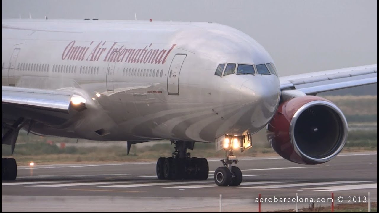 [FULL HD] Omni Air International 777-222(ER) Landing Barcelona-El Prat
