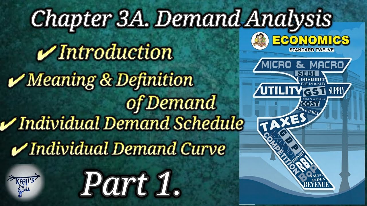 Class 12th, Economics, Chapter 3A. Demand Analysis, Part 1. - YouTube