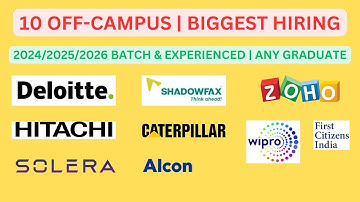 10 URGENT JOBS for 2025/2024/2023 batch & Experienced | Any Graduate | MASS HIRING