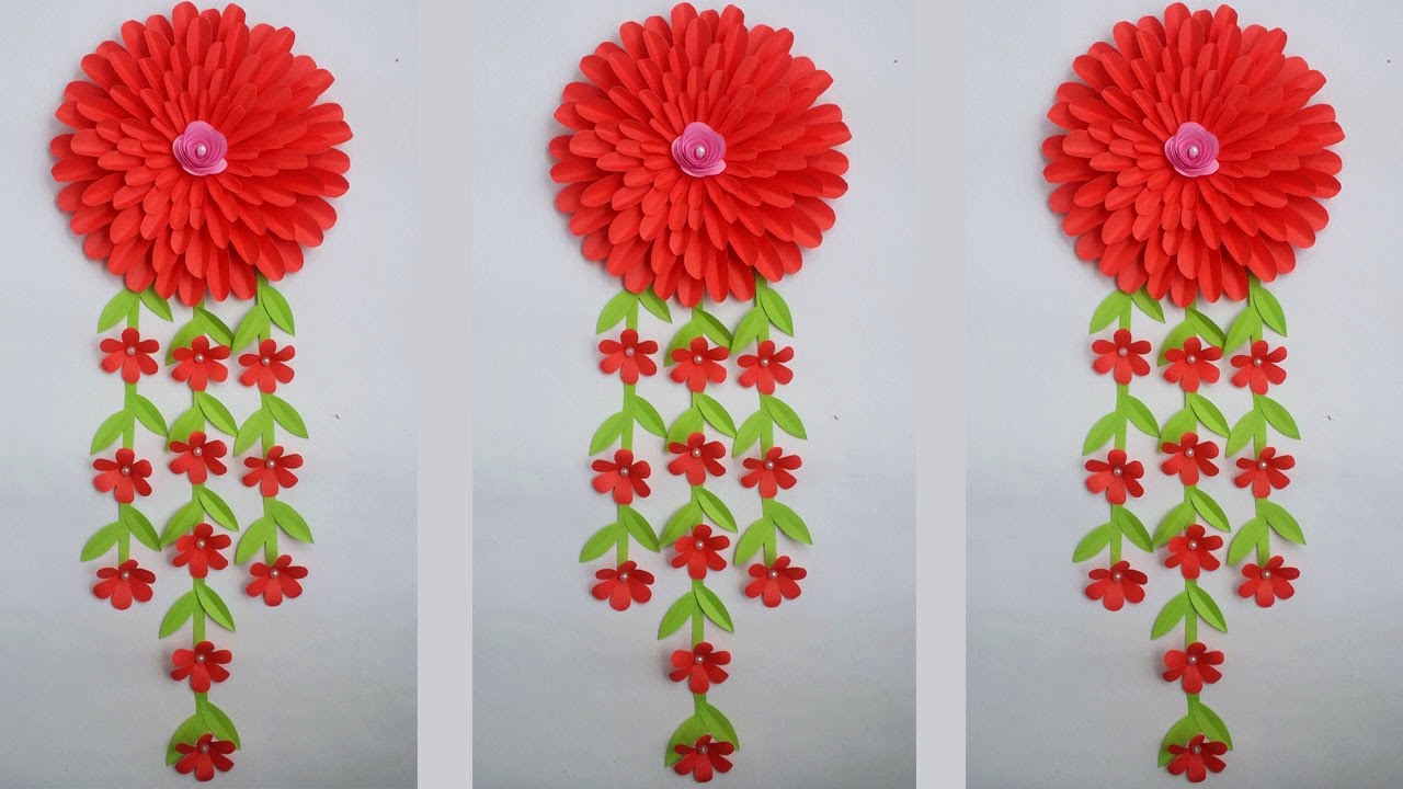 DIY Wall Hanging Idea!!! How to Make Beautiful Flower Wall Hanging for Home/Room/Wall