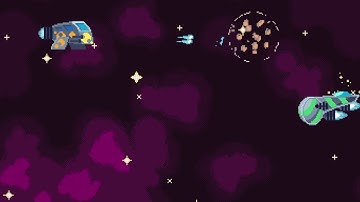 Pixel art space shooter kit