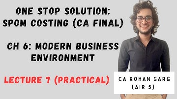 (Lecture 7: COSTING) Ch: Modern Business Env | ICAI SPOM/SPMT | Costing | Crash Course | CA Final