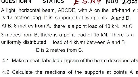 Engineering Science N4 STATICS NOVEMBER 2020 | Nated Engineering @mathszoneafricanmotives