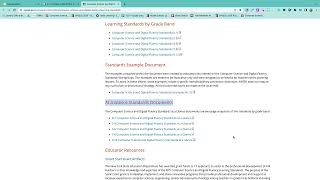NYSED Computer Science and Digital Fluency Standards Webpage Overview