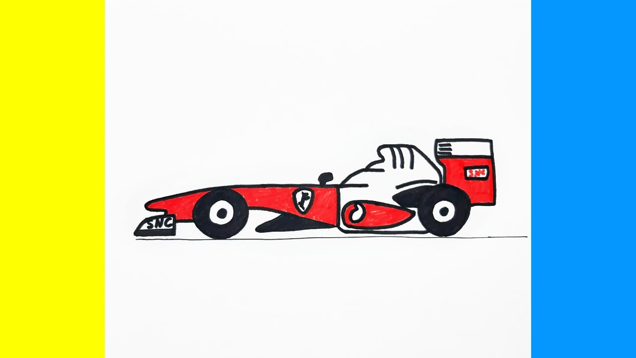 How to Draw a Formula 1 Racing Car Bolide | Як намалювати Гоночний Авто ...
