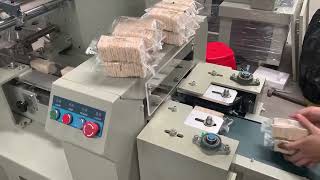 Biscuit without trap flow wrap packing machine auto feeder servo motor control automatically
